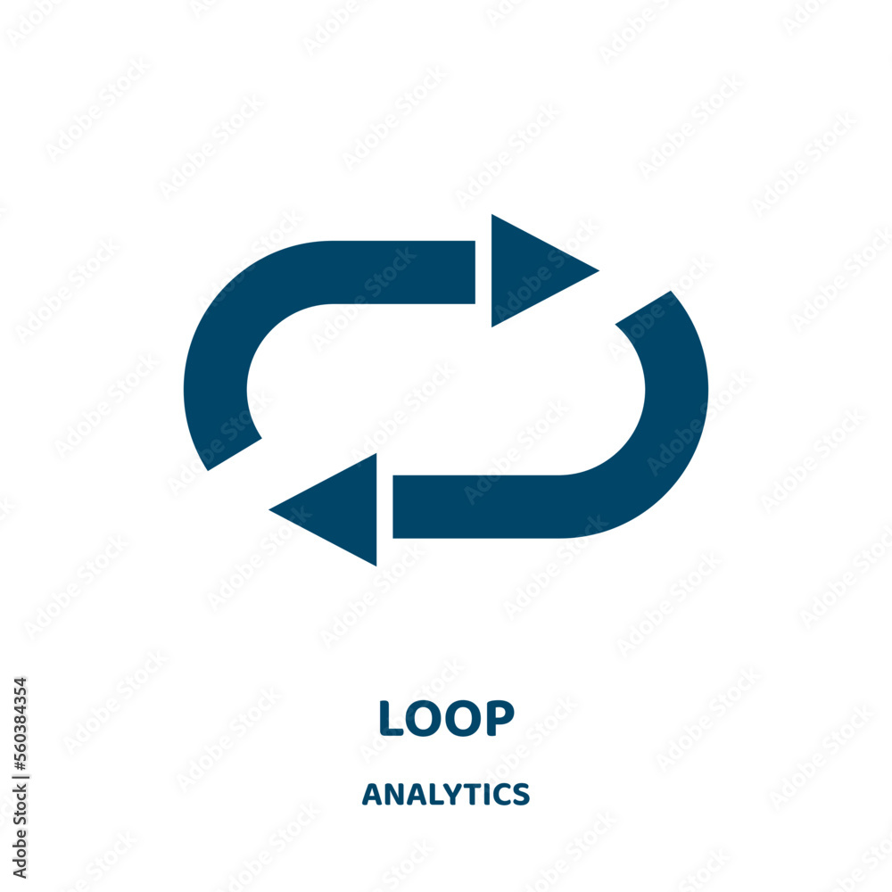 Poster loop vector icon from analytics collection. arrow filled flat symbol for mobile concept and web desi
