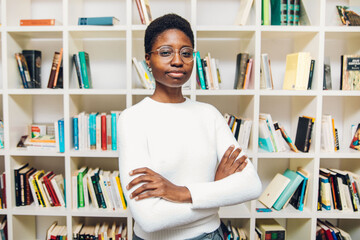 portrait of a person in library