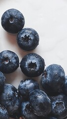 blueberries on a white background