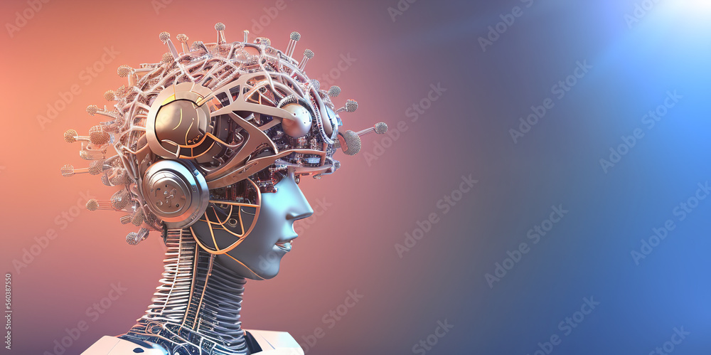 Poster artificial intelligence. ai learning and artificial intelligence concept. business, modern technolog
