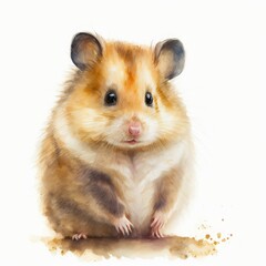 portrait of lovely baby animal, watercolor, ai generated hamster