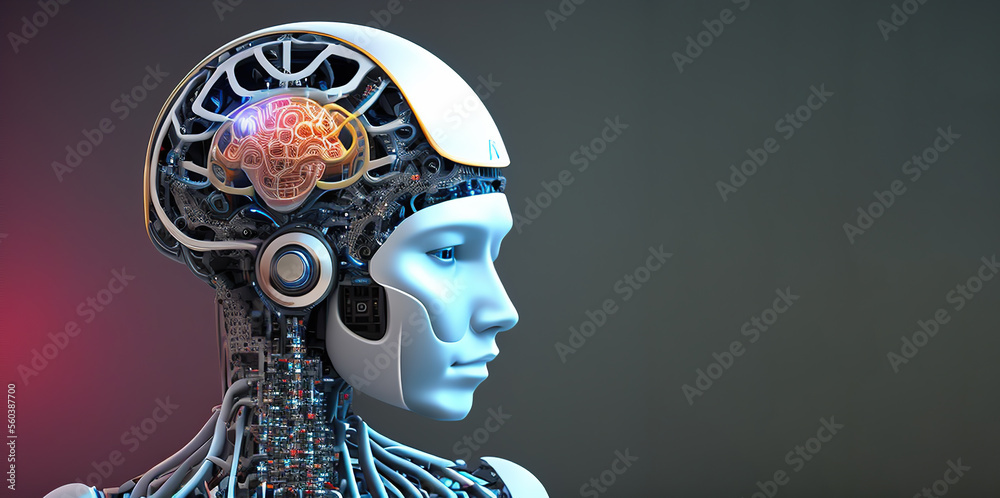 Poster artificial intelligence. ai learning and artificial intelligence concept. business, modern technolog