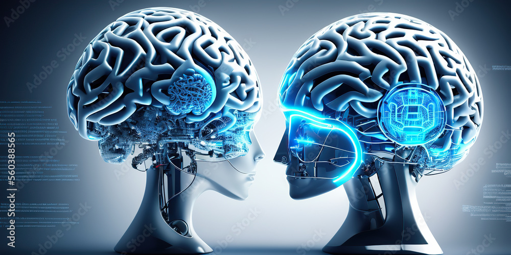 Poster artificial intelligence. ai learning and artificial intelligence concept. business, modern technolog