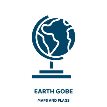 earth gobe vector icon from maps and flags collection. education filled flat symbol for mobile concept and web design. Black student glyph icon. Isolated sign, logo illustration. Vector graphics.