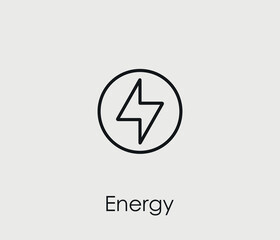 Energy vector icon. Editable stroke. Symbol in Line Art Style for Design, Presentation, Website or Mobile Apps Elements, Logo.  Energy symbol illustration. Pixel vector graphics - Vector