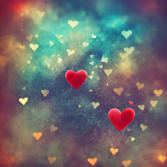 Heart shapes. Valentine's Day. Generative AI