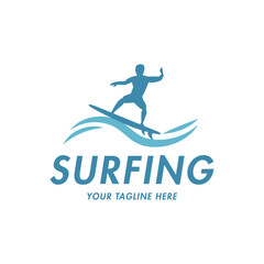 Fototapeta premium Surfing Corner label vector eps 10 isolated on white background