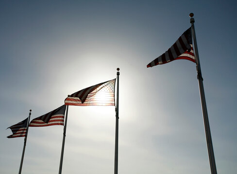 Flags at Washington Monument.