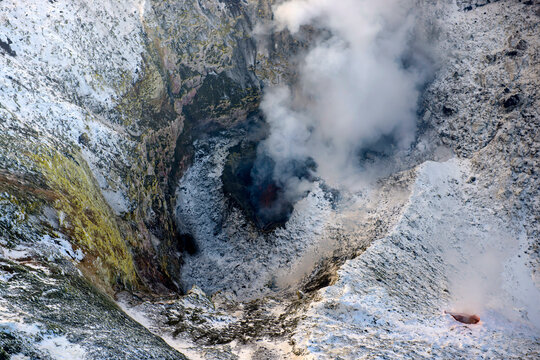 Lava Lake in the crater of Mount Erebus, Antarctica.