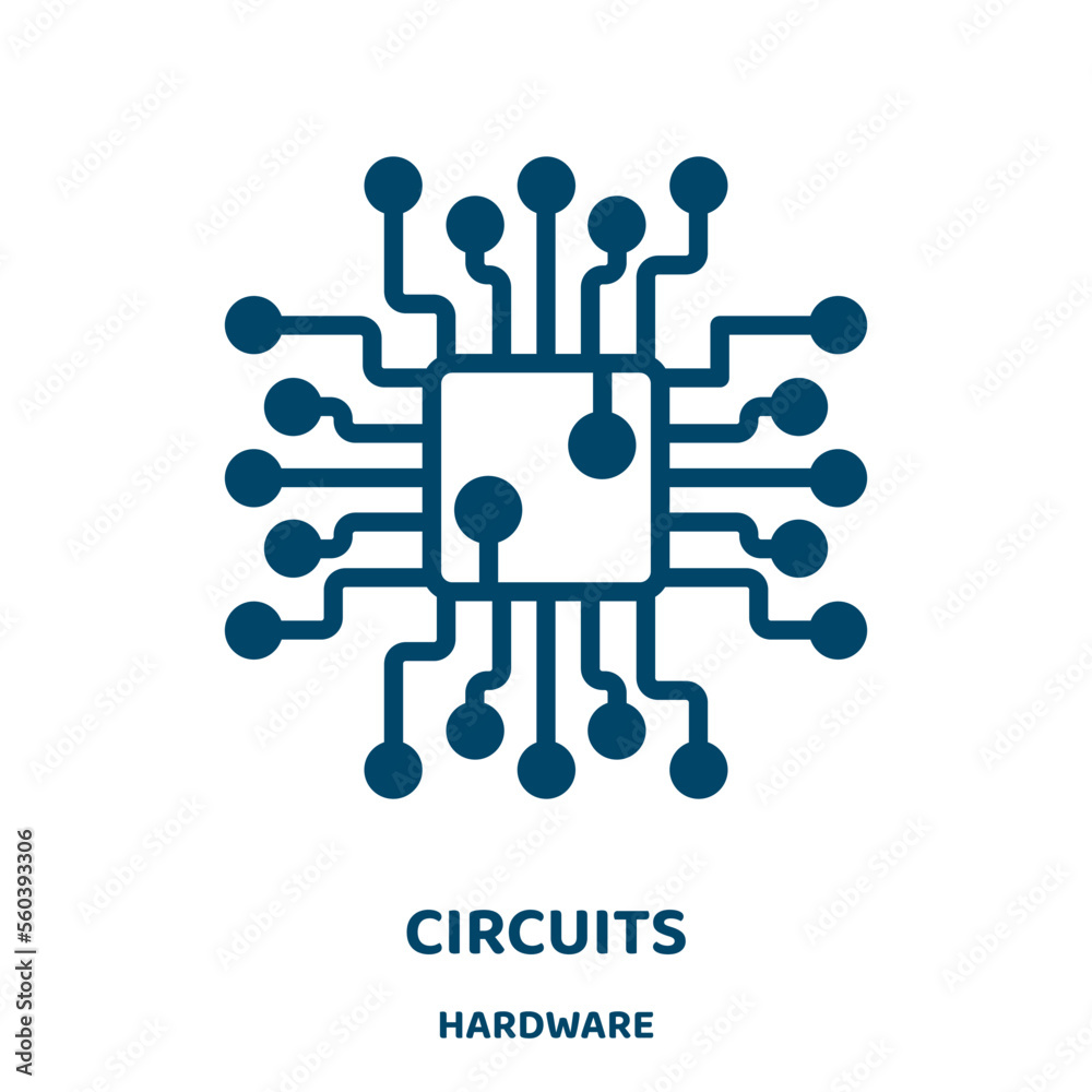 Poster circuits vector icon from hardware collection. circuit filled flat symbol for mobile concept and web