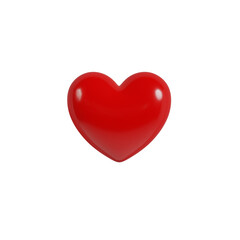 Obraz na płótnie Canvas 3d red glossy heart with Transparent Background