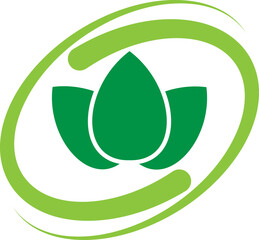 Obraz premium Drei Blätter, Pflanze, Wellness und Heilpraktiker Logo