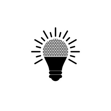 LED light bulb logo design. Light bulb icon isolated on white background