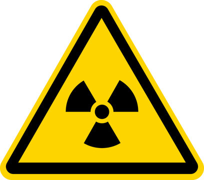 Warning ionizing radiation sign on isolated background. Vector illustration.