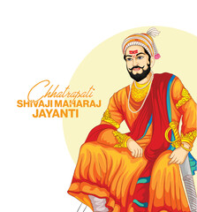Vector illustration of chhatrapati Shivaji Maharaj Jayanti