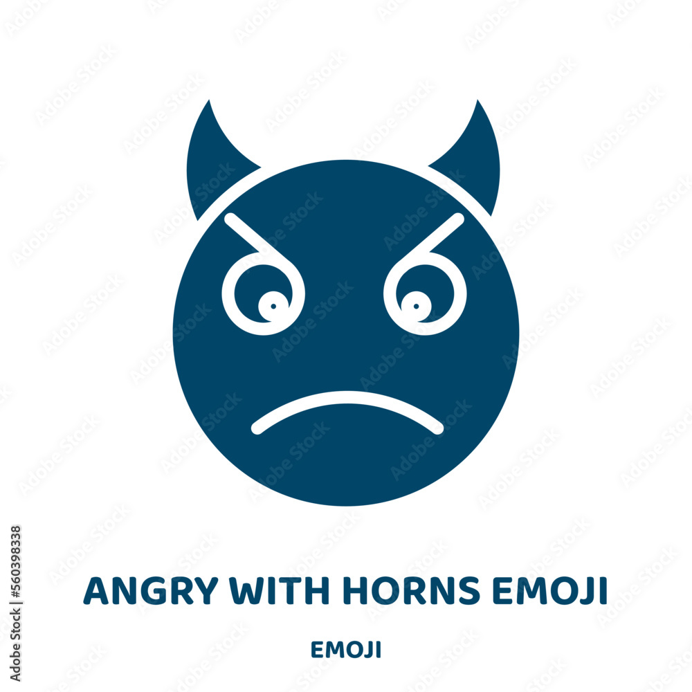 Wall mural angry with horns emoji vector icon from emoji collection. angry filled flat symbol for mobile concep