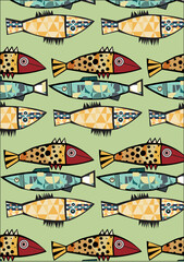 seamless background with fish