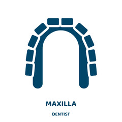 maxilla vector icon from dentist collection. mandible filled flat symbol for mobile concept and web design. Black jaw glyph icon. Isolated sign, logo illustration. Vector graphics.