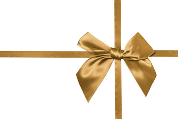 Golden luxury ribbon with bow