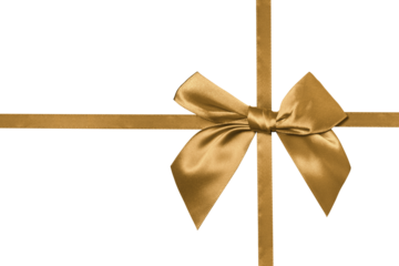 Golden luxury ribbon with bow
