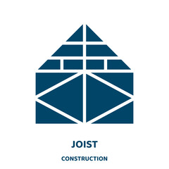 joist vector icon from construction collection. beam filled flat symbol for mobile concept and web design. Black building glyph icon. Isolated sign, logo illustration. Vector graphics. - obrazy, fototapety, plakaty