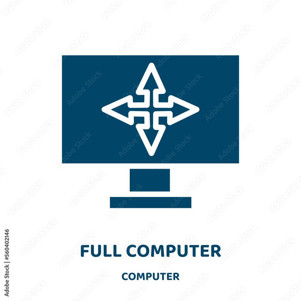 Poster full computer vector icon from computer collection. computer filled flat symbol for mobile concept a