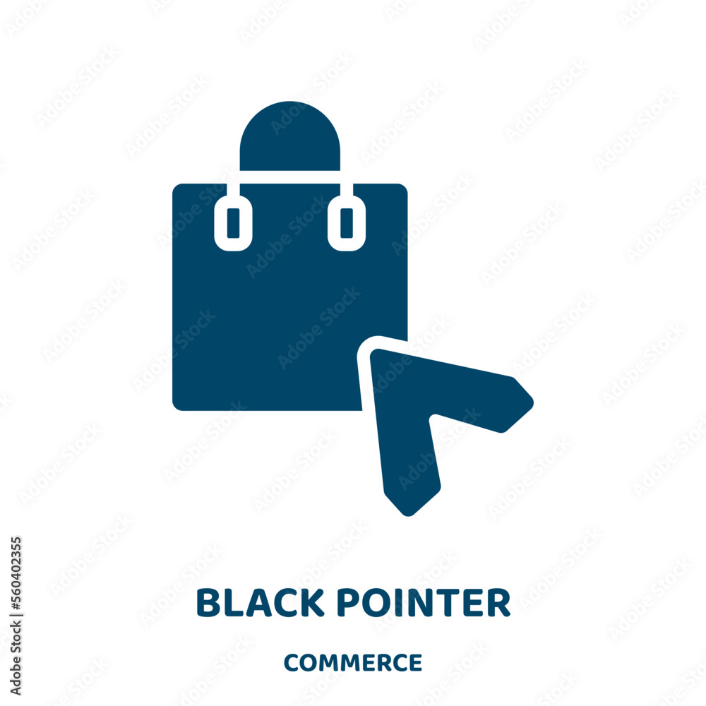 Poster black pointer vector icon from commerce collection. pointer filled flat symbol for mobile concept an