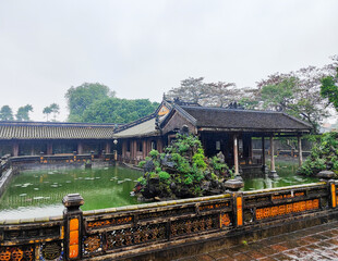 Tea house, Mausoleum of Emperor Tu Duc, Hue, Vietnam,