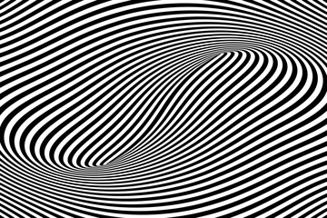 Op Art Lines Pattern with 3D Illusion Effect. Abstract Background.