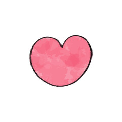 Pink and red heart watercolor shapes. Vector Cute pink heart hand drawn in watercolor.
