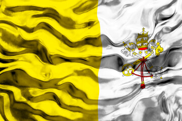National flag  of Vatican City. Background  with flag  of Vatican City