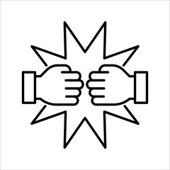 Friendly handshake icon. Joining hands. Buddies greeting gesture. vector illustration on white background. EPS 10