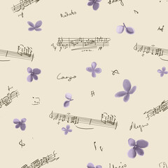 pattern print notes and flowers