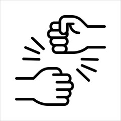 Friendly handshake icon. Joining hands. Buddies greeting gesture. vector illustration on white background. EPS 10
