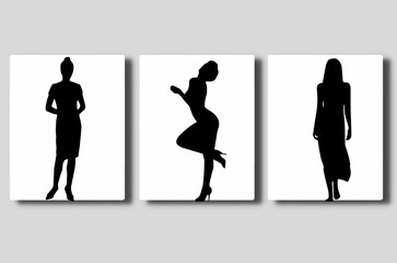 silhouettes of people women on the frame