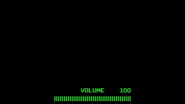 Retro TV volume 4K. Volume down, volume up  (alpha channel).