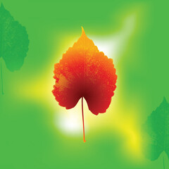 vector of the autumn leaf with a natural mesh background