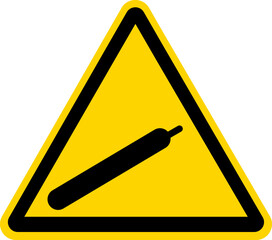 Compressed gas warning sign on isolated background. Vector illustration.