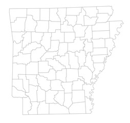 Highly Detailed Arkansas Blind Map.