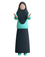 3d render illustration of muslim woman isolated