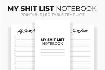 My Shit List Notebook