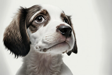 Hyperrealistic illustration of a dog - cute dog - cute hare - close-up of a dog