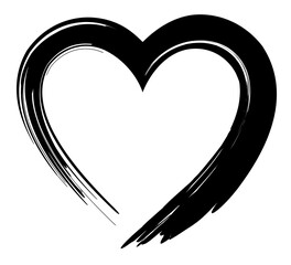 Black heart shape. Design for love symbols. Brush style. vector Illustration.