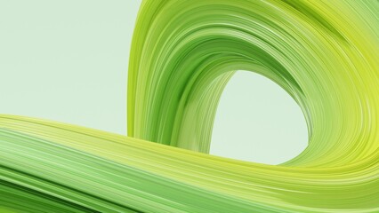 Abstract 3d rendering of twisted lines. Modern green background design, illustration of a futuristic shape © wimagine
