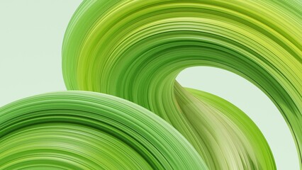 Abstract 3d rendering of twisted lines. Modern green background design, illustration of a futuristic shape © wimagine