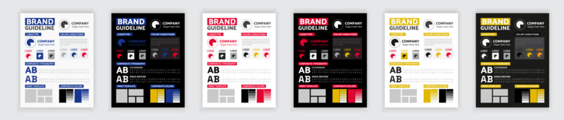 Brand Guidelines Poster Layout Set, Simple style and modern layout Brand Identity