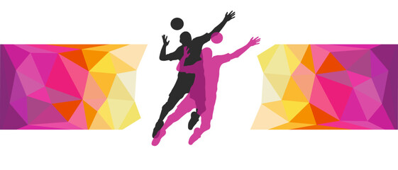 Volleyball sport graphic for use as a template for flyer or for use in web design.
