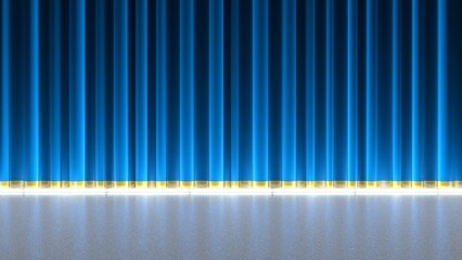 geschlossener blauer Vorhang
