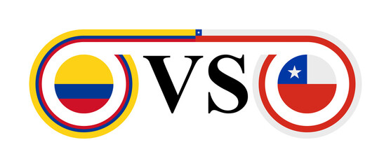 the concept of colombia vs chile. vector illustration isolated on white background