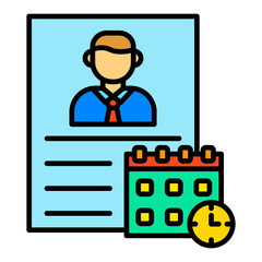 Schedule Filled Line Icon